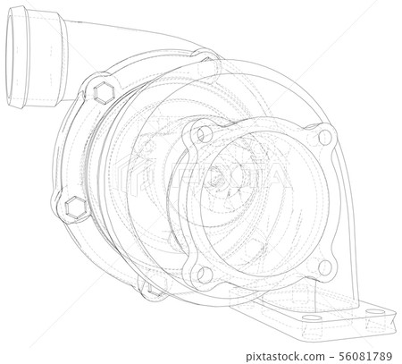 Isolated illustration of car turbocharger on white background. Illustration created of 3d Isolated illustration of car turbocharger on white background. Illustration created of 3d 56081789