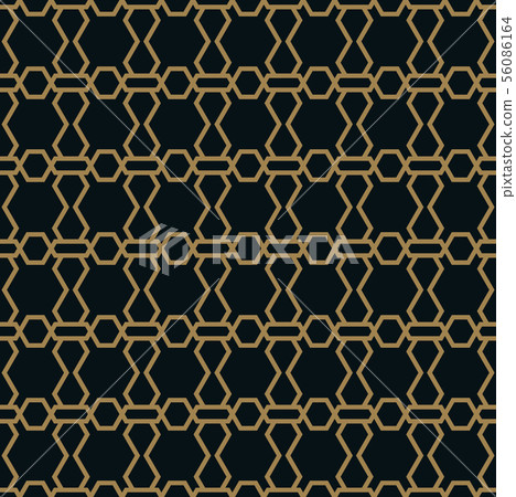 Seamless pattern of intersecting thin gold lines 56086164