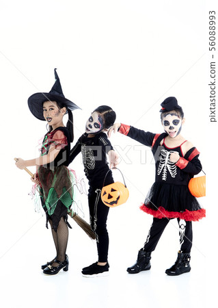 Halloween party with asian group children Halloween party with asian group children 56088993