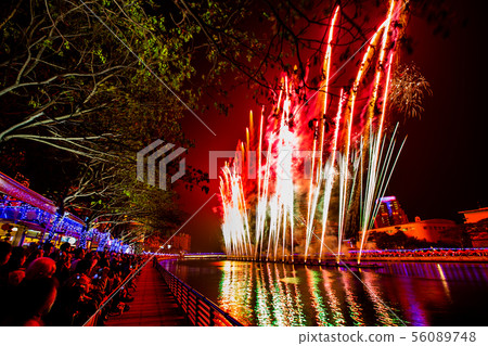 Taiwan Kaohsiung Love River Lights Fireworks Taiwan, Kaohsiung Love River Firew 56089748