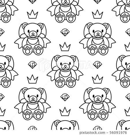 vector girlish seamless pattern - Stock Illustration [56091976] - PIXTA