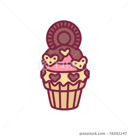 vector cute cupcake sweets art vector cute cupcake sweets art 56092247