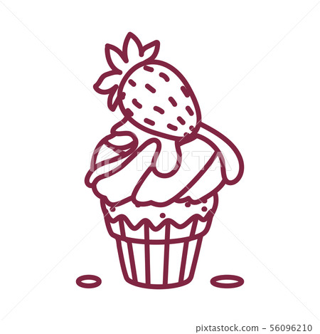 vector cute cupcake sweets art 56096210