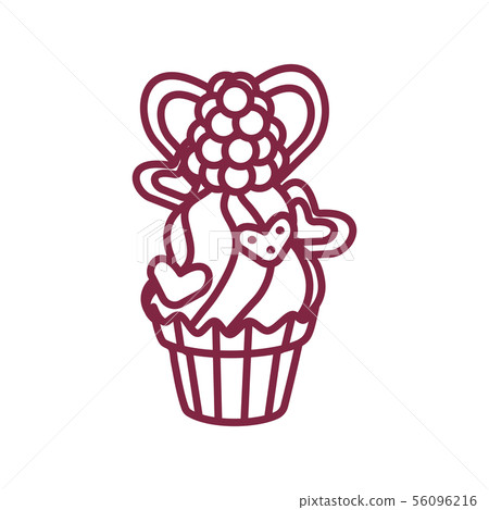 vector cute cupcake sweets art 56096216