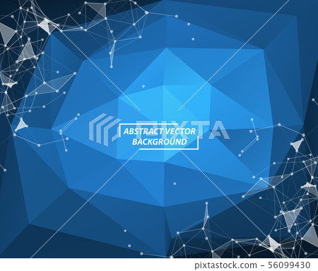 Dark Blue Geometric Polygonal background molecule - Stock Illustration ...