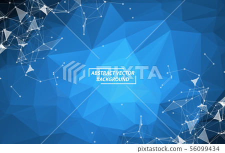 Dark Blue Geometric Polygonal background molecule - Stock Illustration ...