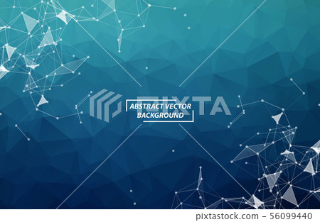 Dark Blue Geometric Polygonal background molecule - Stock Illustration ...