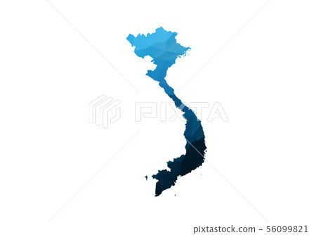 Vector Map - Blue Geometric Rumpled Triangular. Vector Map - Blue Geometric Rumpled Triangular. 56099821
