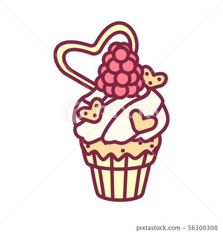 vector cute cupcake sweets art 56100308