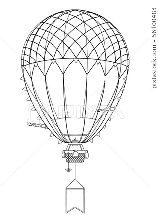 vector aerostat hot balloon - Stock Illustration [56100483] - PIXTA