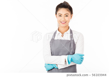 woman maid smile and cross arm 56103944