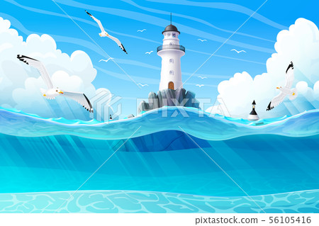 vector cartoon Lighthouse sea clipart vector cartoon Lighthouse sea clipart 56105416