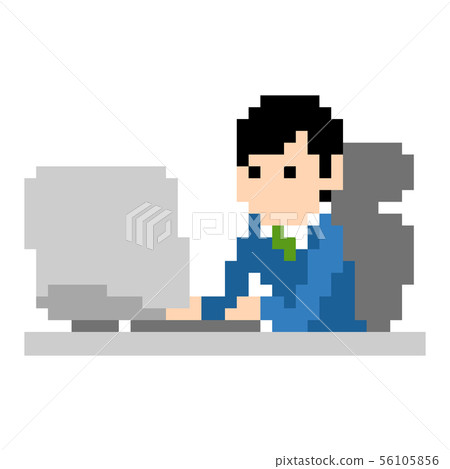 Dot picture business man working one day up Dot picture business man working one day up 56105856