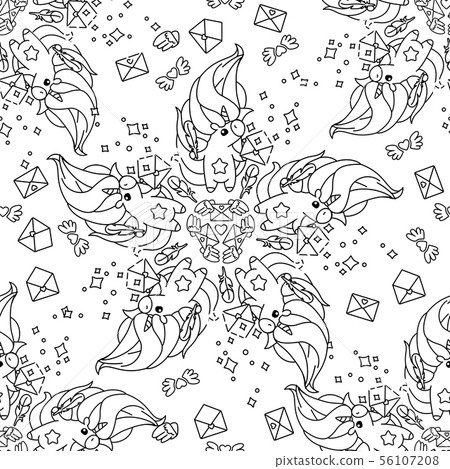 vector unicorn pattern coloring page 56107208