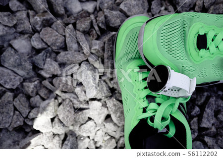 Sport watch on running shoes Sport watch on running shoes 56112202