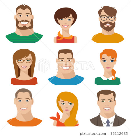 Vector male and female characters in flat style - Stock Illustration ...