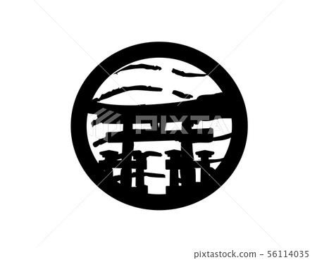 Japan Stamp. Monument Silhouette Seal. Japan Stamp. Monument Silhouette Seal. 56114035