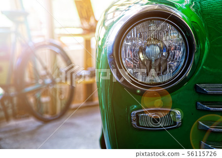 Headlight of antique old car 56115726