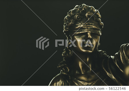 Brass statuette of Justice wearing a blindfold Brass statuette of Justice wearing a blindfold 56122546