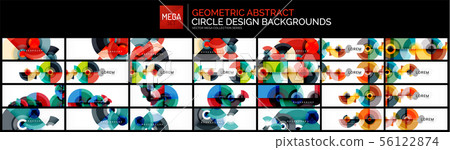 Mega collection of multicolored circle shapes design backgrounds. 56122874