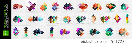 Mega set of square shapes geometric abstract backgrounds for infographic banners. Glossy rectangles 56122891