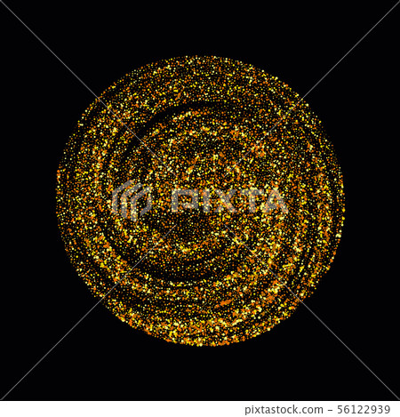 Vector eps 10 sparkling golden glitter texture round frame. Shiny banner decorative element 56122939