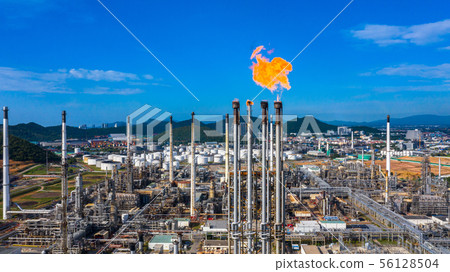 aerial view, chimney, factory 56128504