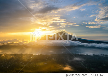 Beautiful view on mountians at sunrise on Bali Beautiful view on mountians at sunrise on Bali 56131670
