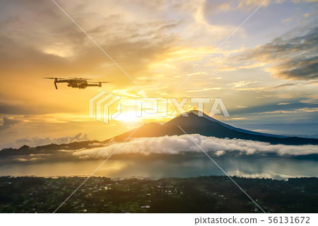 UAV drone copter flying with  high resolution 56131672