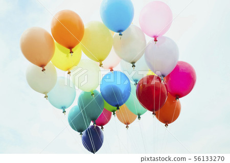 Blue sky colorful balloon Blue sky colorful balloon 56133270