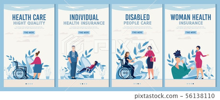 Healthcare and Rehabilitation Mobile Webpages Set 56138110