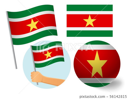 Suriname flag icon set Suriname flag icon set 56142815