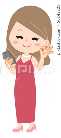 河馬小姐的例證有智能手機的 56148229