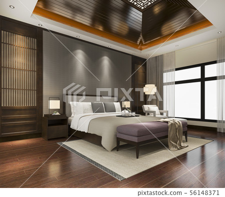 luxury chinese bedroom suite in resort hotel 56148371