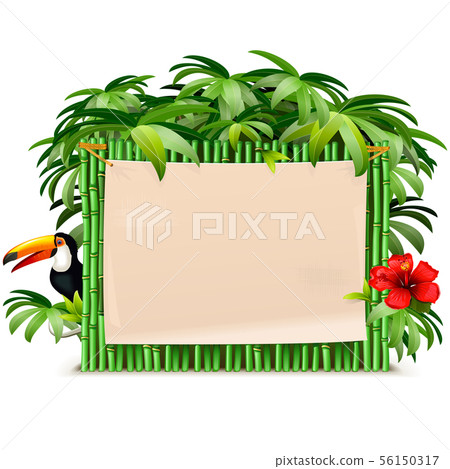 Vector Tropical Green Bamboo Frame Vector Tropical Green Bamboo Frame 56150317