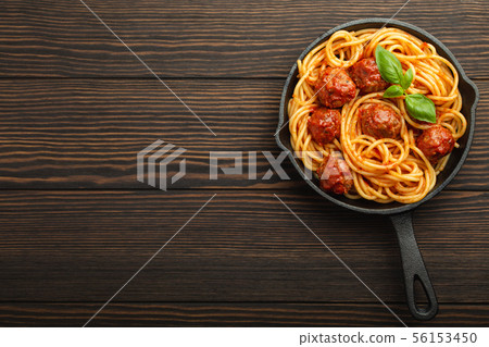 Meatballs pasta in tomato sauce Meatballs pasta in tomato sauce 56153450