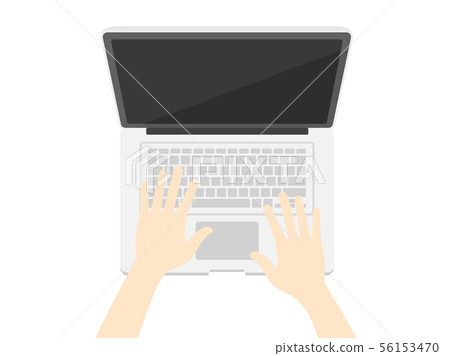 Illustration of working with a laptop Illustration of working with a laptop 56153470