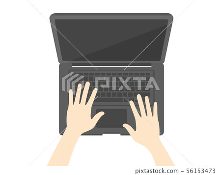 Illustration of working with a laptop Illustration of working with a laptop 56153473