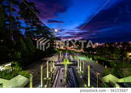 Fountains in the city centre of Da Lat, Vietnam 56153887