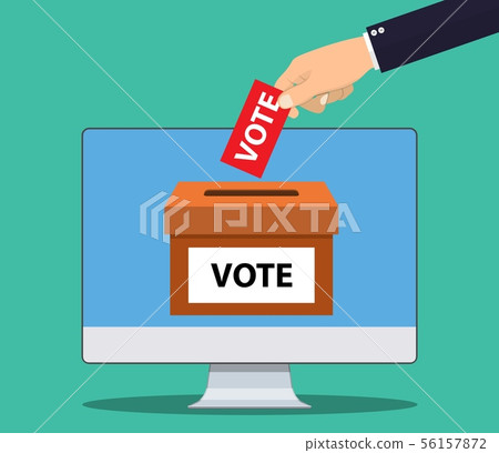 Hand putting voting paper Hand putting voting paper 56157872