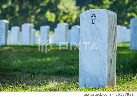 Grave stones in Arlington cemetery. 56157951