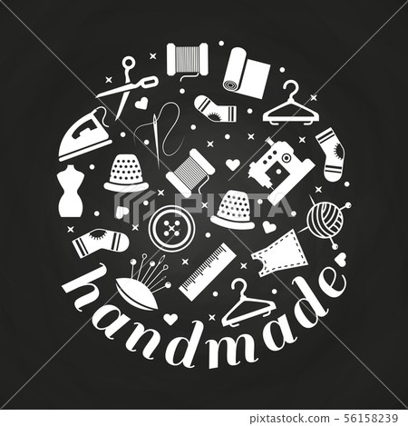 Handmade or handwork round concept 56158239