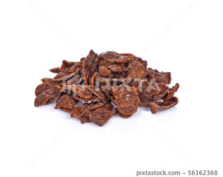 Corn Flakes coated chocolate on white background. Corn Flakes coated chocolate on white background. 56162368