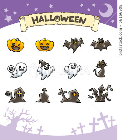 Cute Halloween icon set Cute Halloween icon set 56166908