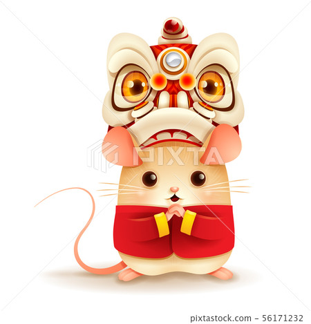 The Little Rat with Chinese New Year Lion Dance. The Little Rat with Chinese New Year Lion Dance. 56171232