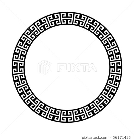 Greek key round frame. Greek border. Vector - Stock Illustration ...