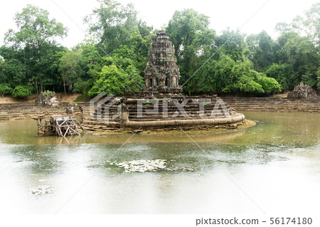Prasat neak pean the island of the central pond in Prasat neak pean the island of the central pond in 56174180