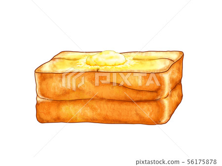 Thick Sliced Bread Butter Toast Stock Illustration