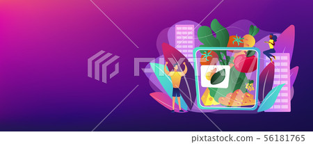 Assorted snack pack concept banner header. - Stock Illustration ...