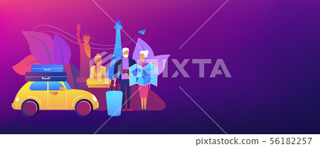 Retirement travel concept banner header 56182257